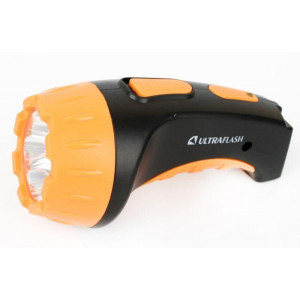 Фонарь аккумуляторный LED3804 4LED аккум. SLA 220В пластик. черн./желт. (кор.) 9215