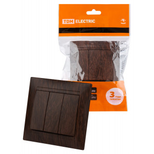 Выключатель 3-х кл. 10А венге "Лама" SQ1815-0403