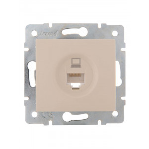 Розетка компьютерная 1-м СП Karina RJ45 механизм крем. 707-0388-139