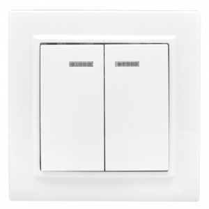 Выключатель 2-кл. СП Минск 10А IP20 с индикатором бел. Basic ERV10-123-10