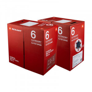 Кабель витая пара U/UTP, CAT 6, PVC, 23AWG, INDOOR, SOLID, синий, 305 м, внутренний без экрана, CAT6e, одножильный, 4x2x0,57мм 23AWG, бухта 305м