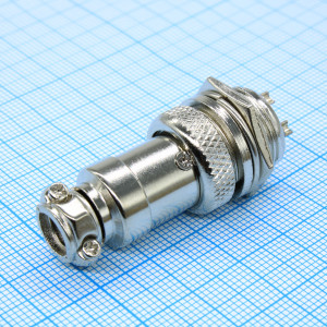 DS1110-3B6, Разъем миниатюрный 3 контакта, в отверстие на панель 16мм, вилка+розетка