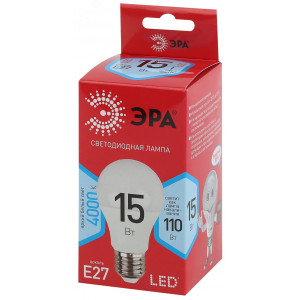 Лампа светодиодная RED LINE LED A60-15W-840-E27 R 15Вт A60 груша 4000К нейтр. бел. E27 Б0046356