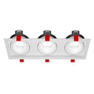 Рамка для модульного светильника "ВАРТОН" FLEX 50 13 тройная встраиваемая110х325х55мм RAL9010 поворотная V1-R0-00435-10011-2000000