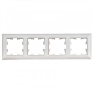 BRITE Рамка 4-местная РУ-4-БрАБ арктический белый/белый IEK BR-M42-12-K91