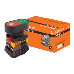 Кнопка APВВ-22N "I-O" d22мм неон/230В 1з+1р SQ0704-0021