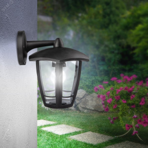 Светильник садово-парковый 6гран черный настенный вниз E27 IP44(У1) НБУ 07-40-004 «Дели 3» (8/96) Б0051188