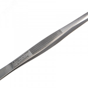 Пинцет прямой, рифленый 155мм ПРОФИ 12-0365