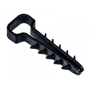 Дюбель-хомут 6х12мм для плоского кабеля нейлон черн. (уп.100шт) UDH14-06-12-100-K02