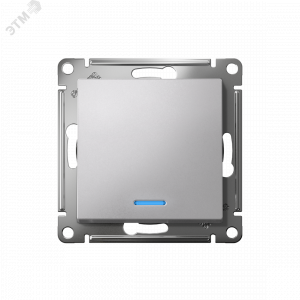 Переключатель проходной 1-кл. СП AtlasDesign 10А IP20 (сх. 6а) 10AX с подсветкой механизм алюм. SE ATN000363