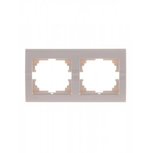DERIY Рамка х2 горизонтальная крем 702-0300-147