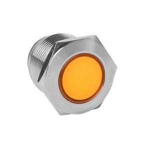 Лампа оранжевая сигнальная S-Pro67 19 мм 230В PROxima s-pro67-331, Лампа сигнальная d19-230V оранж мет