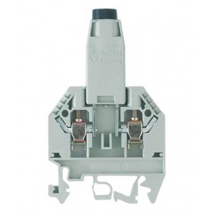 Предохранительная клемма WK 4/SI-D/U 5x25, Предохранительная клемма, тип предохранителя: NEOZED, тип фиксации провода: винтовой, номинальное сечение: 4 мм кв., 6,3A, 800V, ширина: 6 мм, цвет: серый, тип монтажа: DIN35