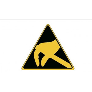 gws223313, PIC 327 Предупреждающий знак безопасности "Восприимчивость устройства к электростатическим разрядам", 50 мм, 250 шт/рул , B-7541(ламинированный полиэстер)