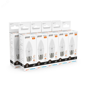 Лампа светодиодная Elementary 8Вт свеча 3000К тепл. бел. E27 520лм 33218