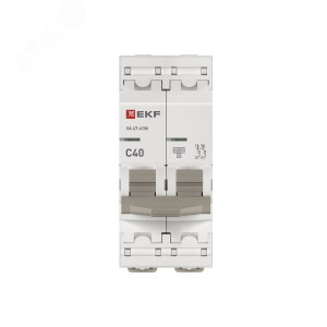 Выключатель автоматический модульный 2п C 40А 6кА ВА 47-63N PROxima EKF M636240C