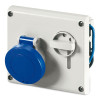 Розетка панельная с механической блокировкой и верхним расположением разъема IP44 32А 2P+E 230В DIS4003283