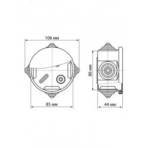 Распаячная коробка ОП D85х40мм, крышка, 