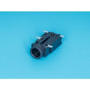 AUB-36/1, Разъем аудио 3,5мм гнездо на плату, поверхностный монтаж, стерео, 3 контакта, мини, дополнительные контакты