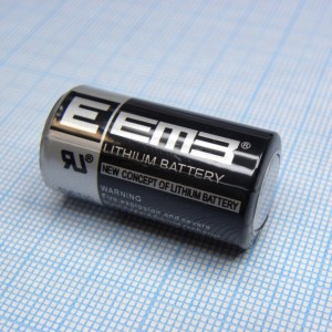 ER17335 3.6V, Li, SOCl2 батарея типоразмера 2/3A, 3.6В, 2.1Ач, стандартная форма, -55...85 °C