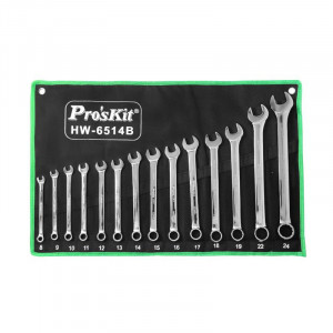 HW-6514B, Набор комбинированных гаечных ключей из 14 метрических ключей от 8 до 24мм