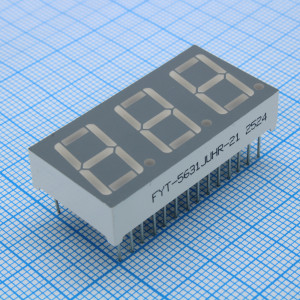 FYT-5631JUHR-21, 3-х разрядный индикатор 14,2мм/красный сверхяркий/640нм/20-50мКд/ОА