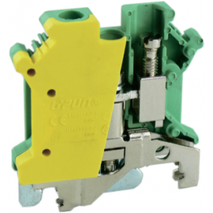 Заземляющая клемма UKJ-6JDEE, Заземляющая клемма, тип фиксации провода: винтовой, номинальное сечение: 6 мм кв., ширина: 8,2 мм, цвет: желто-зеленый, тип монтажа: DIN35 стандарт GB/T14048.1