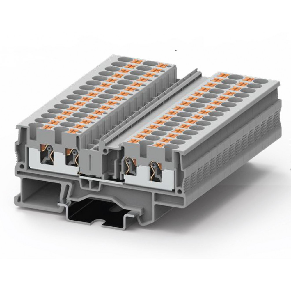 Изображение товара Клемма проходная PTP4-4-GY Силат 4-точечная, Push-in, 32 A, 800 V