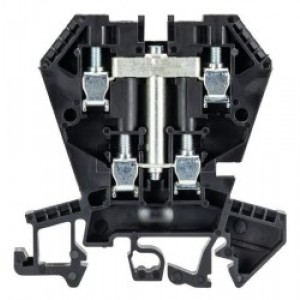 Этажная клемма WK 4E/UVB SW, Этажная функциональная клемма, 2 этажа, тип фиксации провода: винтовой, номинальное сечение: 4 мм кв., 32A, 400V, ширина: 6 мм, цвет: черный, тип монтажа: DIN35