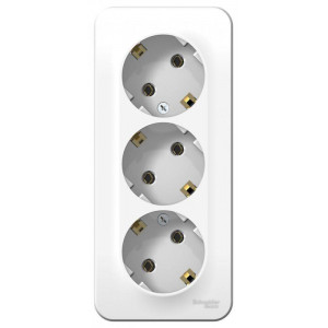 Розетка 3-м ОП Blanca 16А IP20 250В с заземл. без защ. шторок с изолир. пластиной бел. SE BLNRA010311