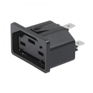 3-104-044, Модули подачи электропитания переменного тока socket-outlet for 400 VDC up to 2.6 kW, Snap-in Mounting, Front Side, 2.0 mm, PCB terminals, GS21