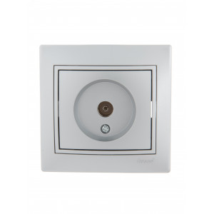 MIRA Розетка телевизионная ТV проходная металлик серый с вставкой 701-1010-129