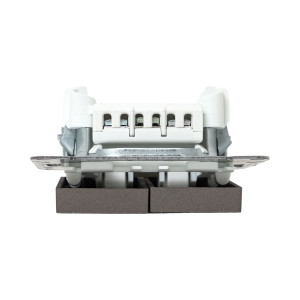 Механизм выключателя, двухклавишный, проходной, мокко Эпика EKF UP1-SWM-21