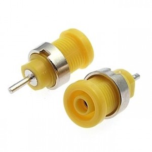 Z015 4MM YELLOW, Гнездо Z015 4 мм желтый, на панель под пайку