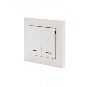 Переключатель проходной 1-кл. СП Vesna с индикацией механизм крем. 742-0388-114