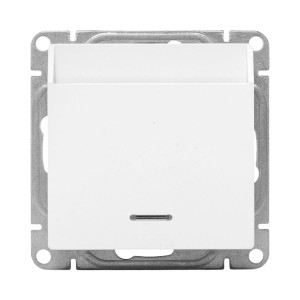 Механизм выключателя, карточный, с подсветкой, белый Эпика EKF UP1-SWW-card