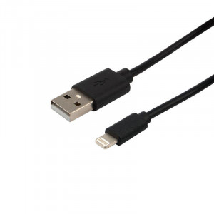 Шнур USB-Lightning, для iPhone,PVC,1метр, черный