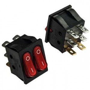 KCD4-2101N-C3-R/6P ON-OFF, Клавишный переключатель KCD4-2101N-C3-R/6P, ON-OFF