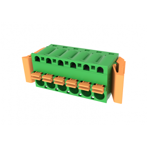 Розеточный разъем на кабель MC-RJ5.0H10P-D-0001, Розеточный разъем, прямой, на кабель, шаг: 5.0 мм, 10 полюсов, фиксация провода Push-in, исполнение: с защелками, 320V, 12A, цвет: зеленый