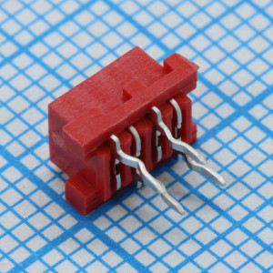DS1015-04-04R6XB, Розетка на плату IDC Micro Match 4 контакта, шаг 2.54мм, 250В 1.2А, монтаж в отверстия