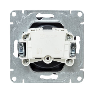 Механизм розетки, 16А, без заземления, со шторками, графит Эпика EKF UP1-SOG-101