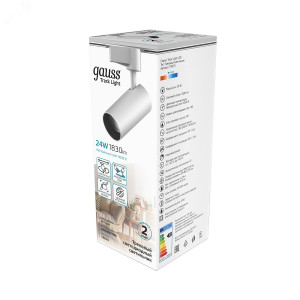 Светильник светодиодный трековый Track 24Вт 4000К IP20 1830лм 180-240В ДПО угол 24град. цилиндр 1ф бел. TR070