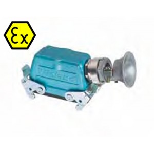 Крышка разъема Ex 99.735.3329.7, Крышка разъема на кабель, типоразмер 16B, взрывозащита, с уплотнителем, 1 кабельный ввод M25x1,5, с разгрузкой на изгиб, IP54, с боковым расположением, с двумя защелками, материал корпуса: цинковый сплав