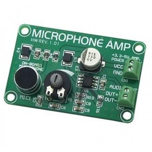 MIKROE-333, Средства разработки интегральных схем (ИС) аудиоконтроллеров  MICROPHONE AMP ADAPTER BOARD