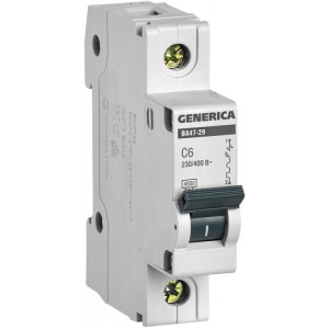 Автоматический выключатель ВА47-29 1Р 6А 4,5кА х-ка С MVA25-1-006-C