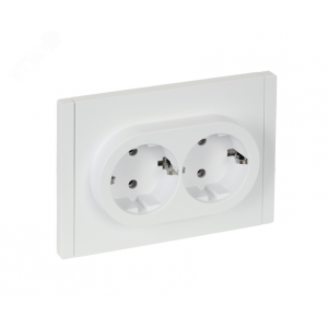 Розетка 2-м СП FORTE&PIANO FP224 16А с заземл. без защ. шторок безвинт. крепл. бел. IEK FP-R21-16-1-K01
