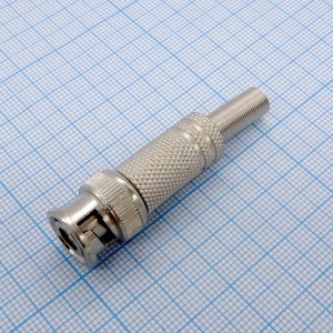BNC штекер, винт, хвост "пружинка", ВЧ разъем