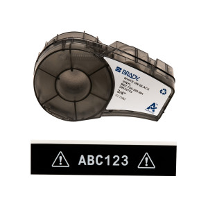 brd139743, M21-750-595-BK лента 19.05 мм/6.4 м, винил, белый на черном