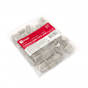 Строительно-монтажная клемма СМК 2273-248 (с пастой) 8 отверстий 0,5-2.5мм2 (50шт.) PROxima plc-smk-2273-248