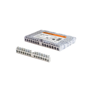 Шина "N" нулевая 6х9мм 14/1 (14групп/крепеж по центру) никелированная SQ0801-0306